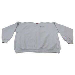 Champion Sweatshirt Mens 2XL Gray Fleece Lined Athletic Long Sleeve Crew Neck
